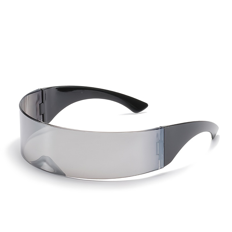 JM 2 gafas futuristas, color blanco y negro, gafas de sol estrechas de  cíclope para fiesta, gafas Cyberpunk, gafas de sol divertidas de cíclope  extraterrestre, gafas de sol extraterrestres con disfraz de
