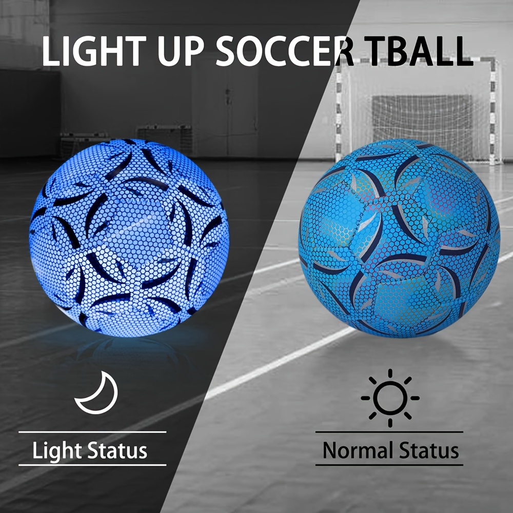 Blue Luminous Football No. 5 Glow In The Dark Soccer Ball - Temu