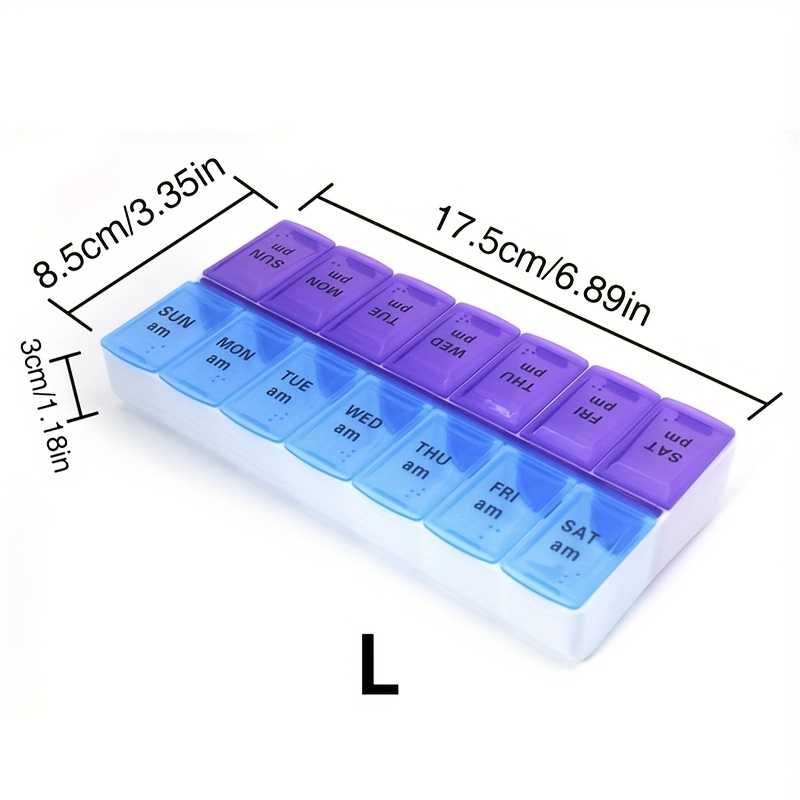 14 griglie portapillole settimanale 7 giorni scatola per medicinali  Dispenser per Tablet Organizer portapillole splitter scatola