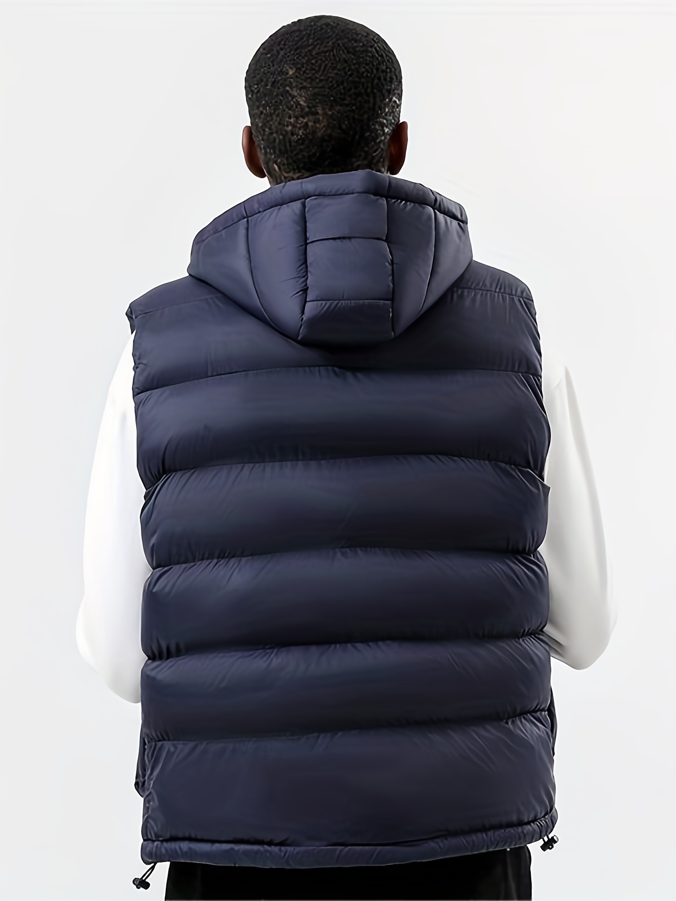 Navy Padded Zip Vest in Technical Fabric
