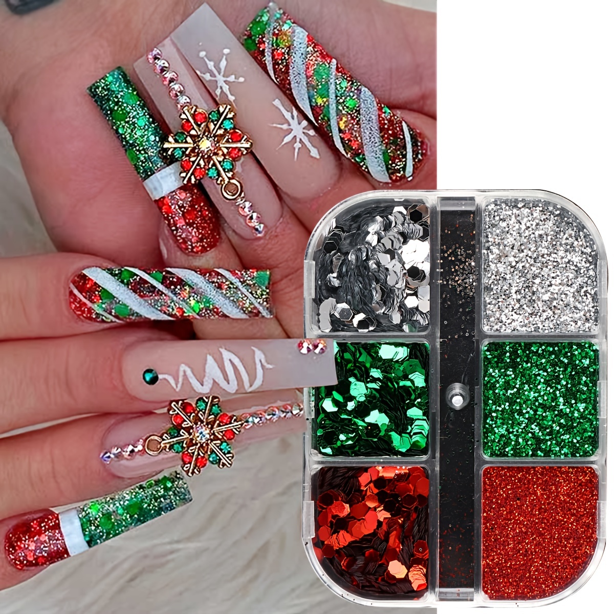 Sparkle Glitter Gold Green Silver Christmas Nail Colors Gel Polish