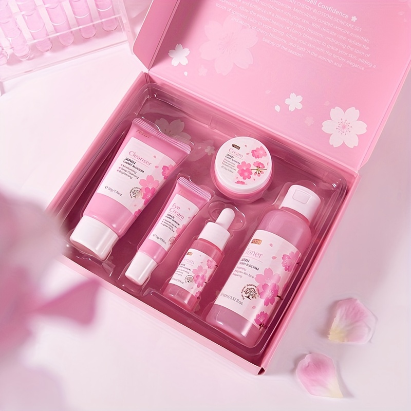 Sakura Skin Care Set 5 Pieces Face Care Set Box, Moisturizing And  Nourishing Facial Skin Care Combo Set