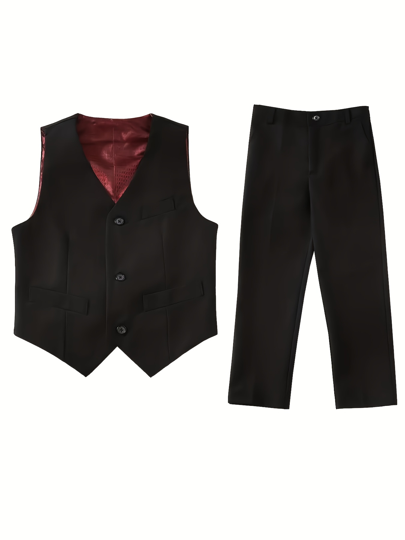 Conjunto de pantalones de 3 piezas para mujer, ajuste delgado, sólido,  chaqueta de un botón, chaleco y pantalones, traje de oficina de negocios