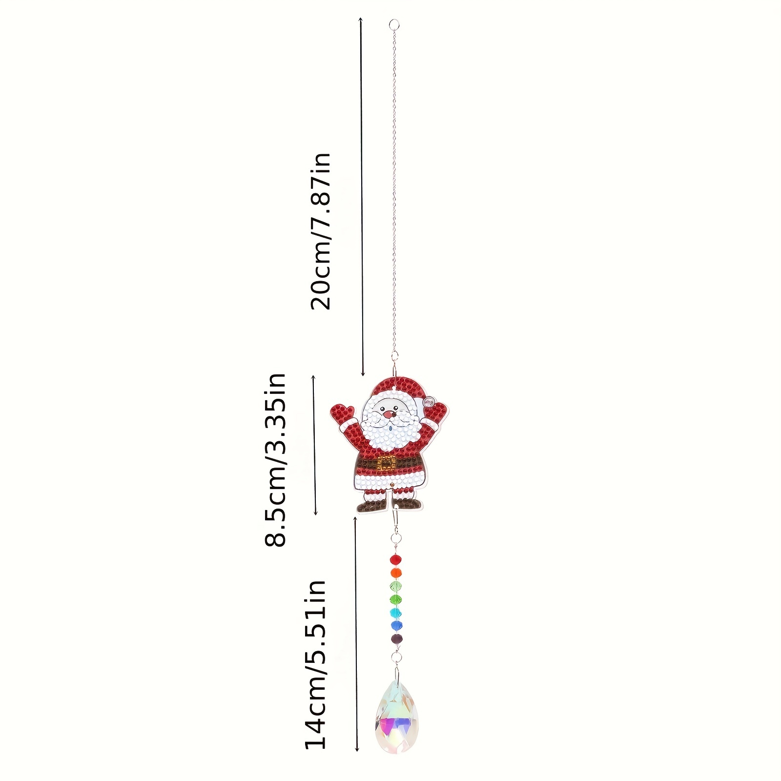 Diy Santa Claus Diamond Painting Suncatcher Wind Chimes Size - Temu