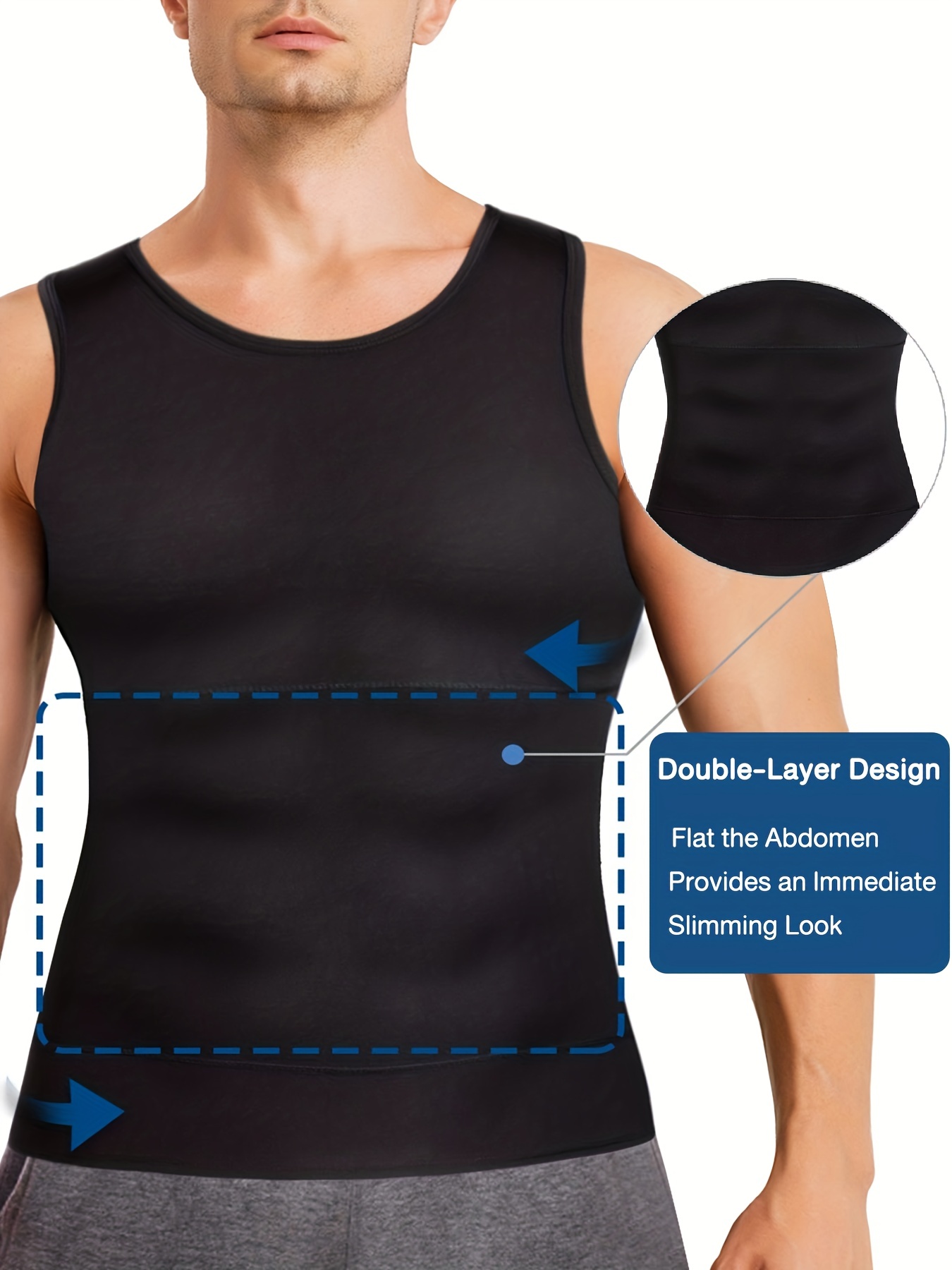 Gynecomastia Compress Tank Tops Men Slim Body Shaper Vest Athletic