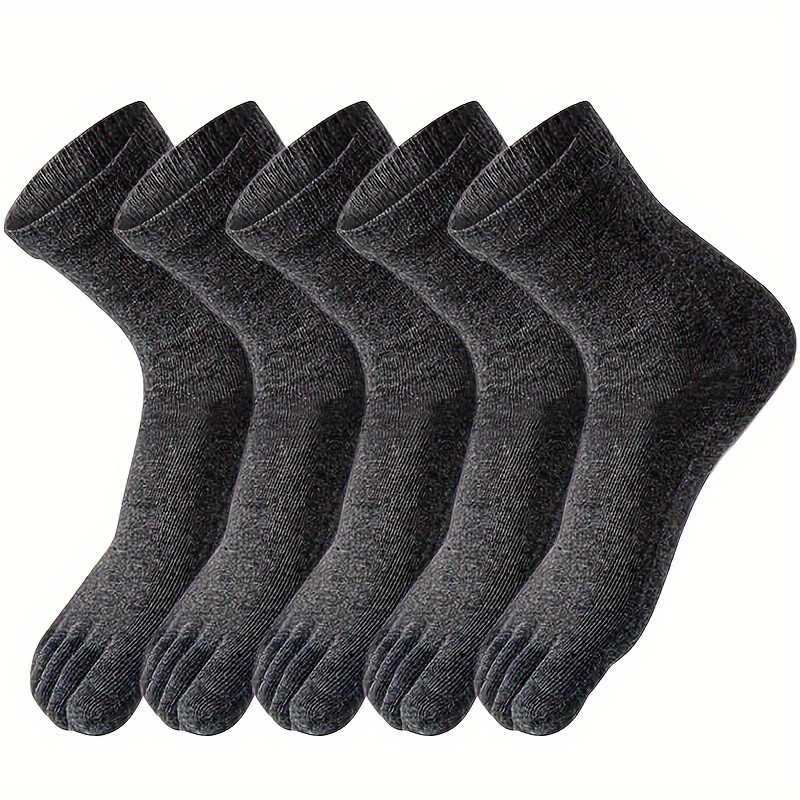 

5 Pairs Men's Split Toe Tabi Socks Low Cut Five-toe Novelty Anti-odor Sweat Absorption All Seasons Wearing
