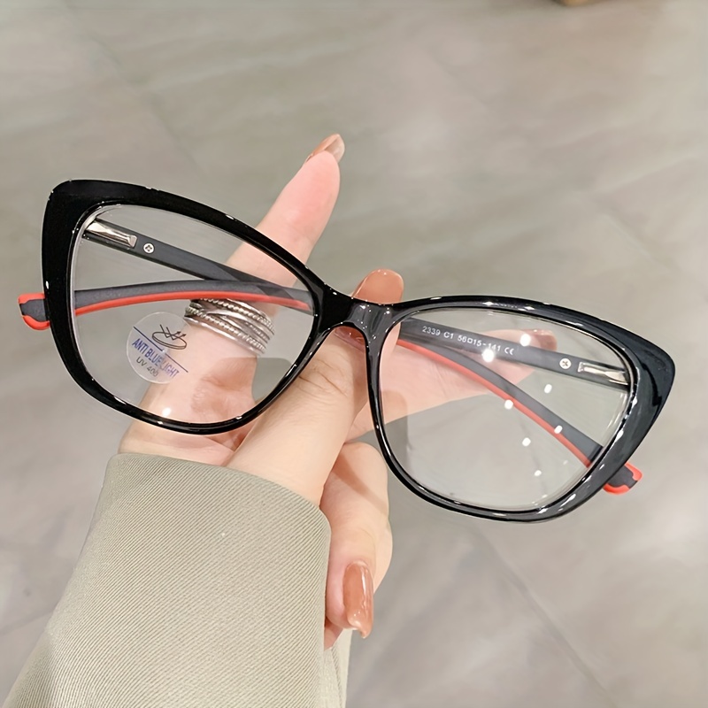 Blue Light Blocking Glasses Cat Eye Metal Frame Clear Lens Computer Glasses  Spectacles For Women Men - - Temu