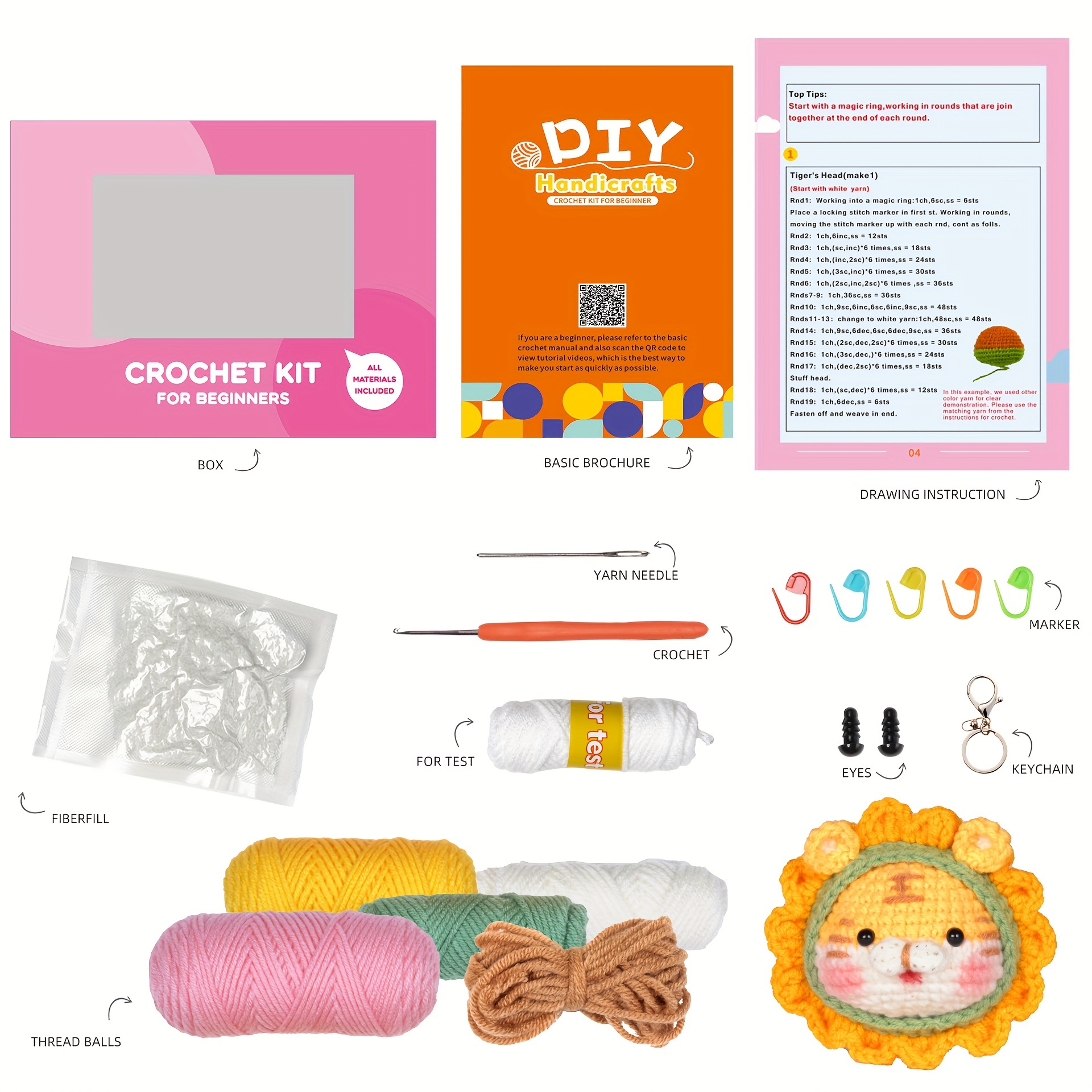 Beginner crochet Animal kits -Amigurumi Animal - Hookok