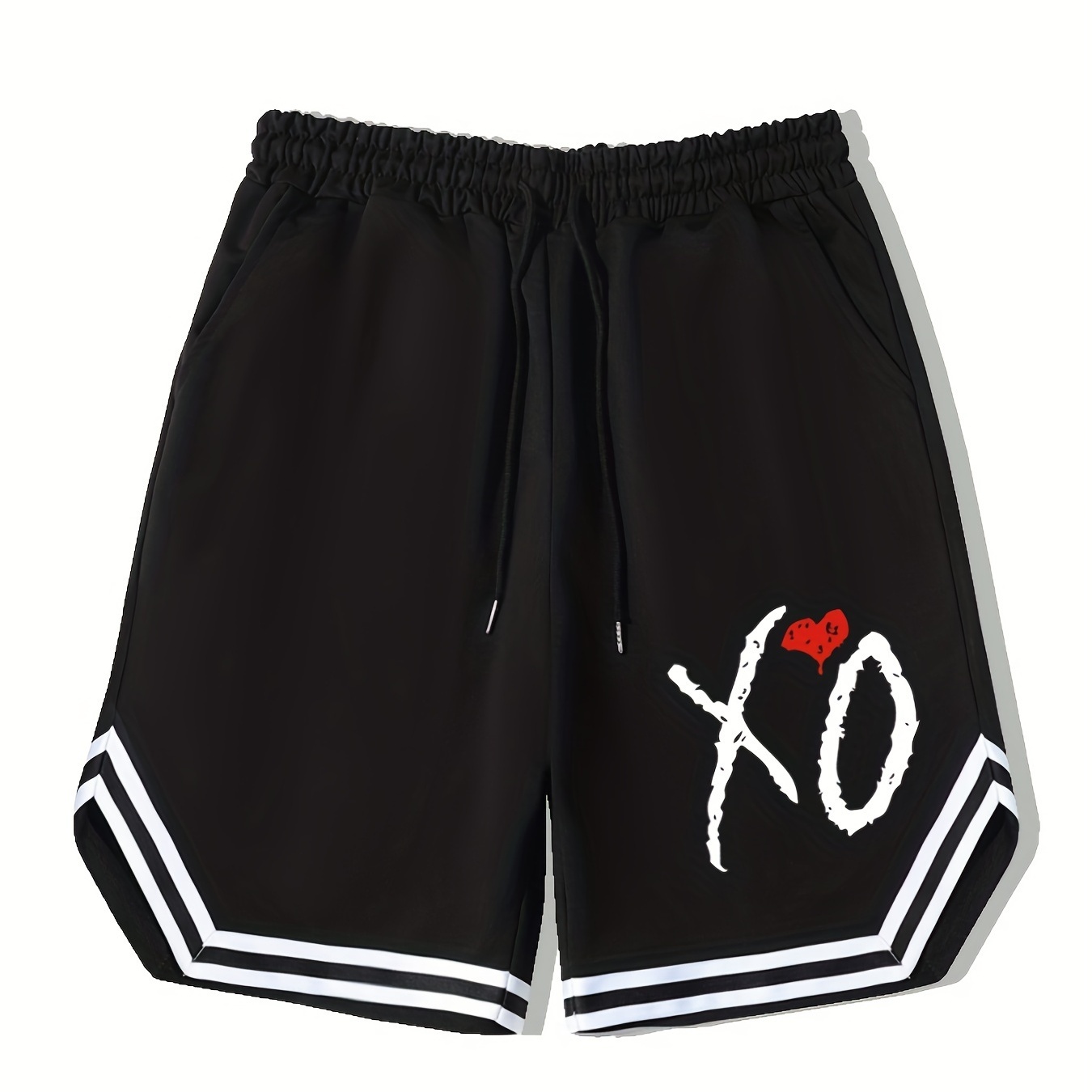 

Men's Streetwear Shorts, "xo" Graphic Drawstring Stretchy Short Pants For Workout Fitness, Summer Clothings Men's Fashion Outfits