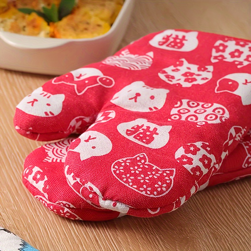 Polyester Oven Mitts Cute Cat Stars Pattern Heat Resistant - Temu