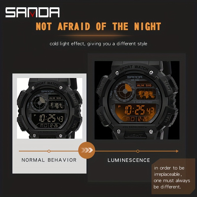 Sanda Boy's Instrument Dials Display Sports Reloj Natación - Temu