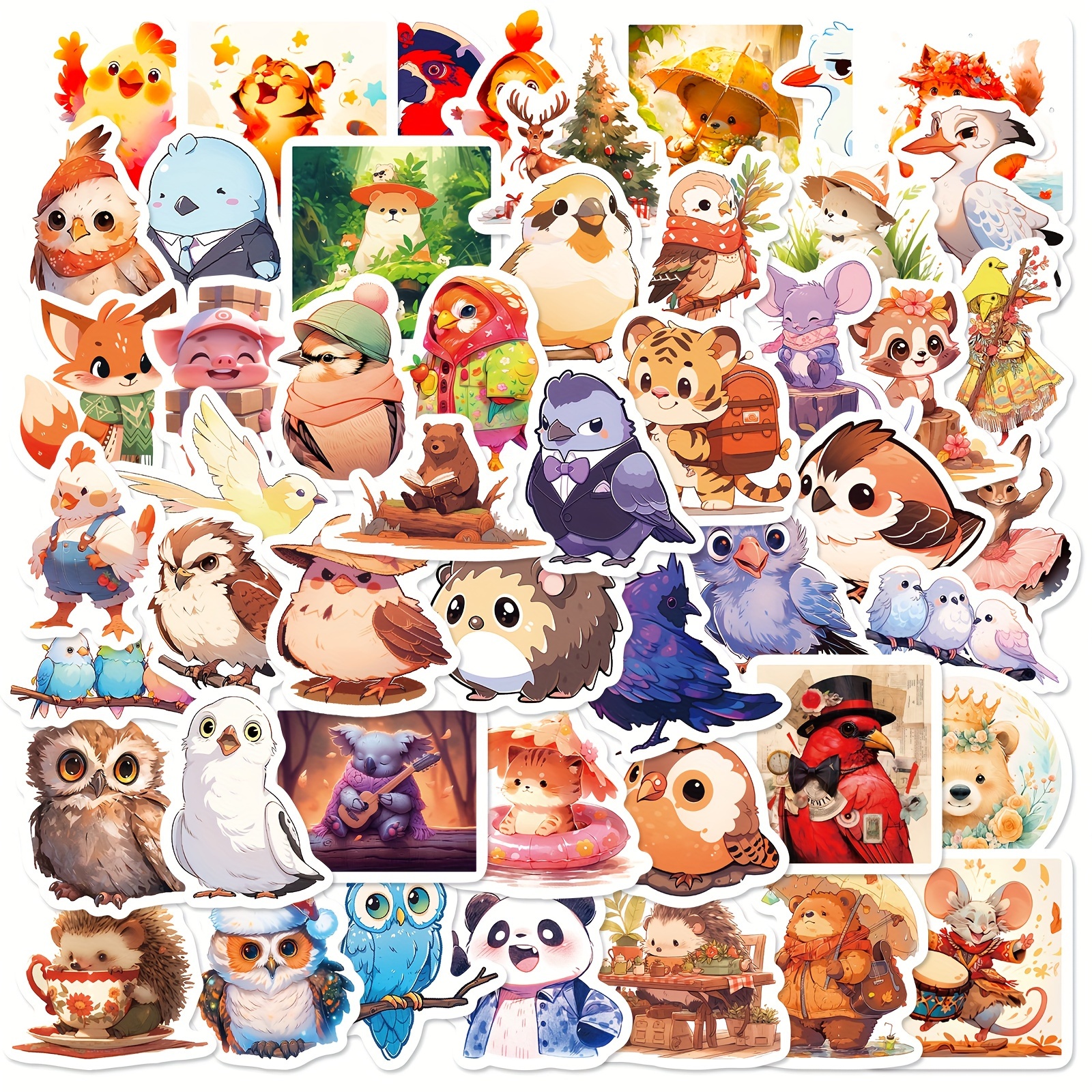 Cartoon Small Animal Stickers Cute Animal Graffiti Stickers - Temu