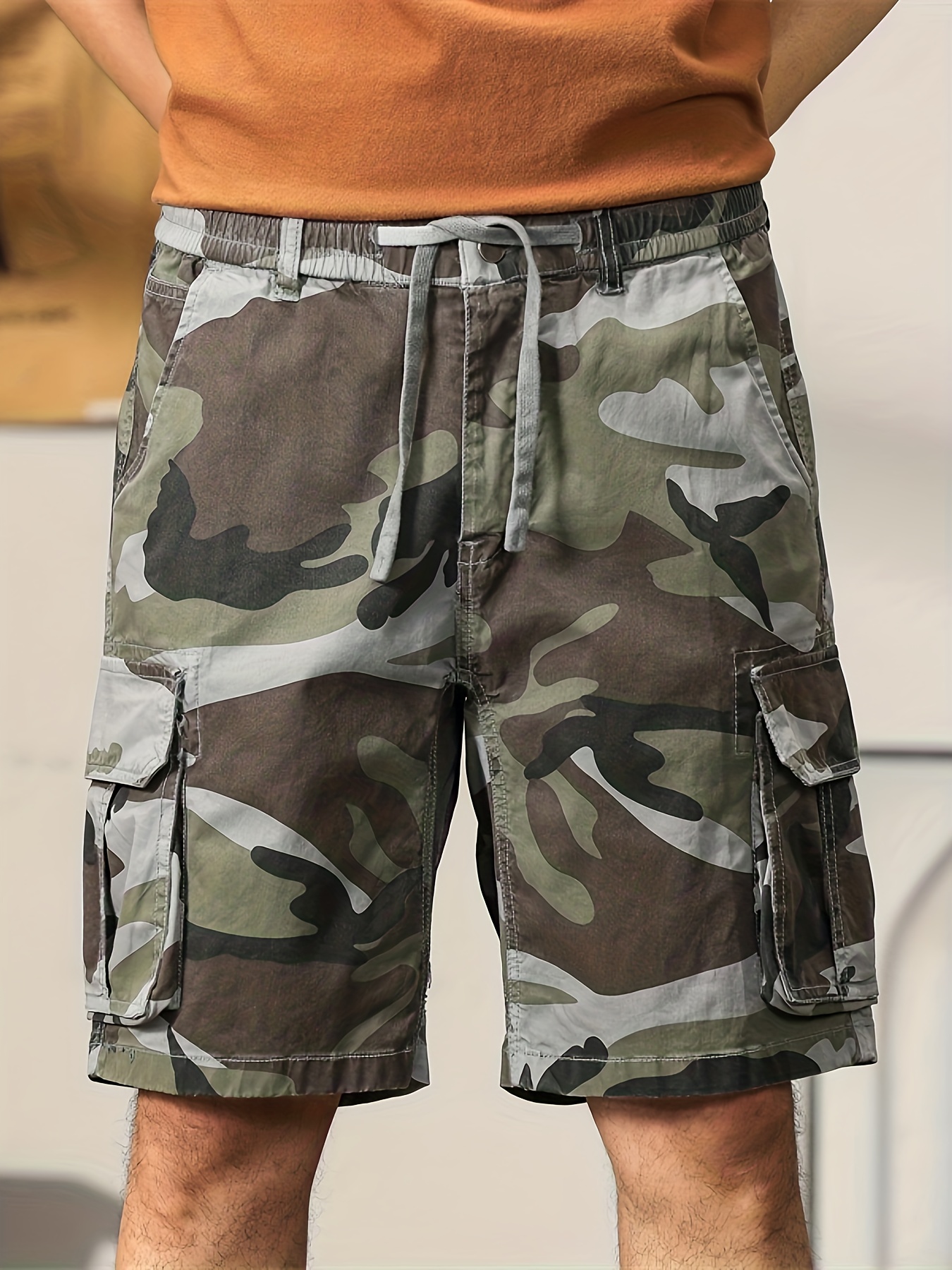 Drawstring hot sale camo shorts