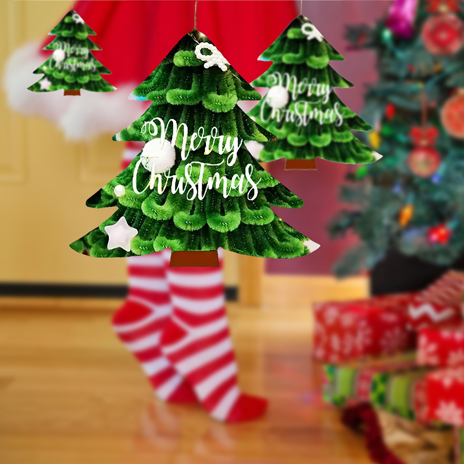 1pc Paper Honeycomb Decor With Christmas Tree Shape, Ideal For Christmas  Scene Decoration