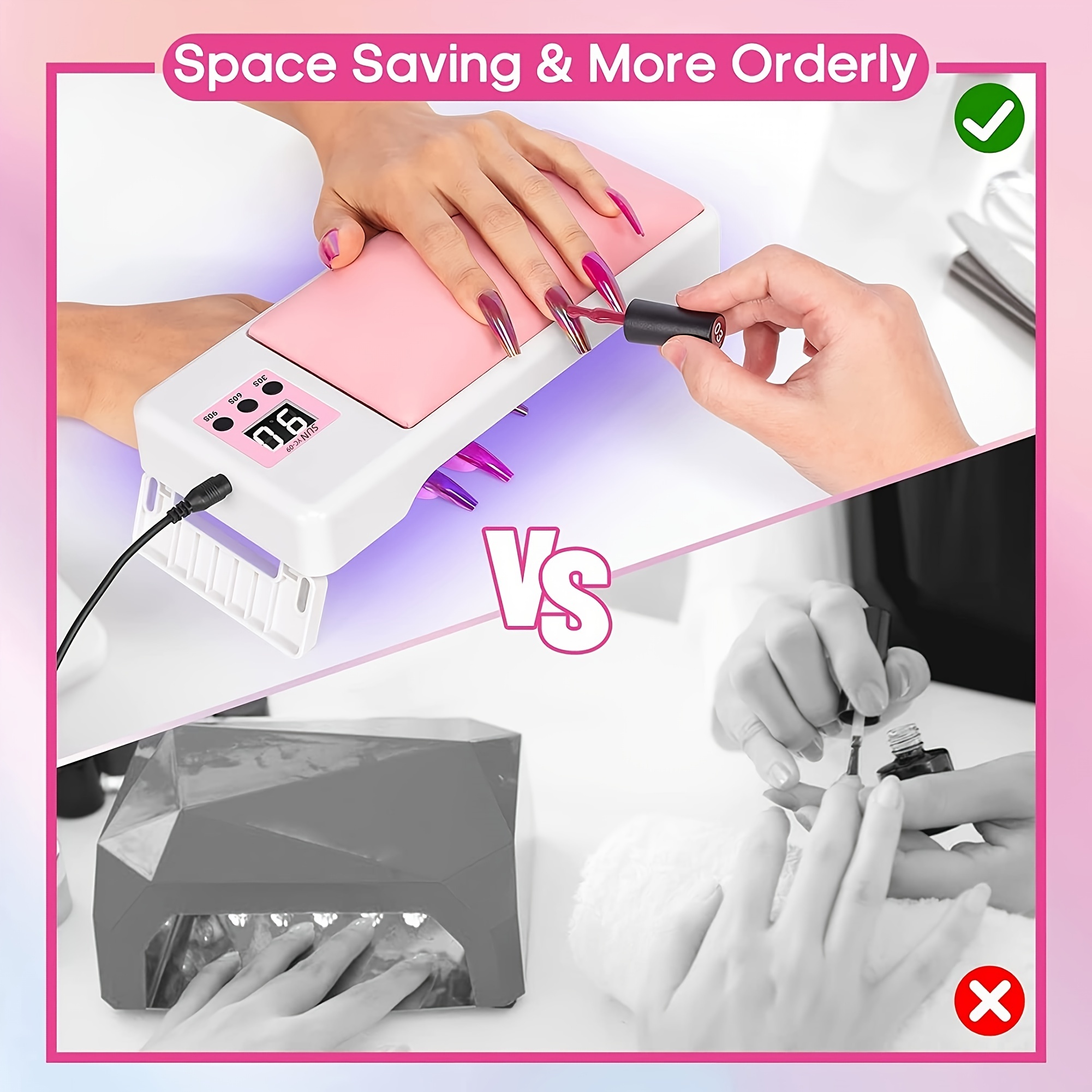 UV Light for Nails, 48W LED Nail Light for Gel Polish, Fast Nail Dryer with  Automatic Sensor, 24 Beads Fast Curing Portable Nail Dryer, Timer Setting,  Fingernail and Toenail, White 