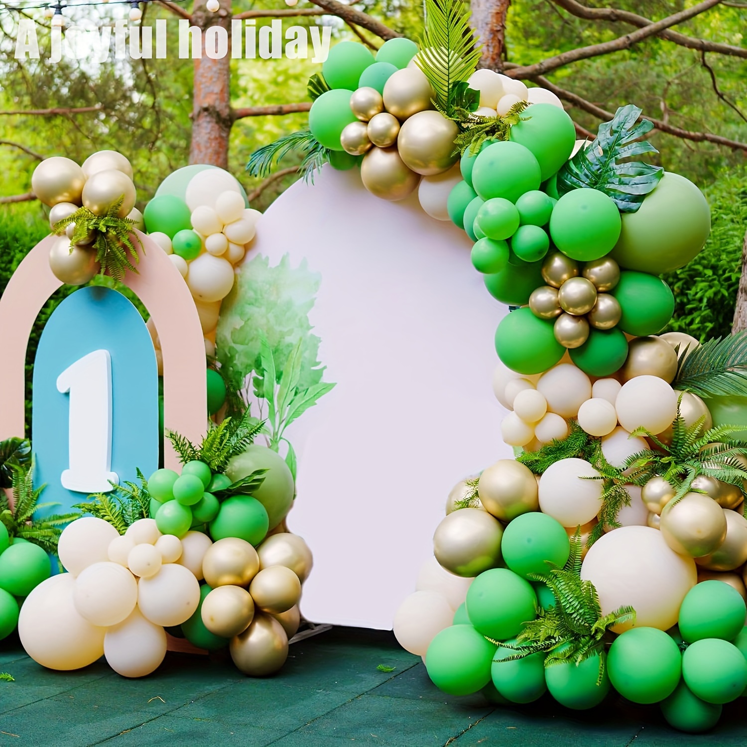 Juego de globos verdes y blancos, 60 globos de fiesta, confeti verde para  fiesta de cumpleaños de niños, paquete de globos de látex fuerte para baby