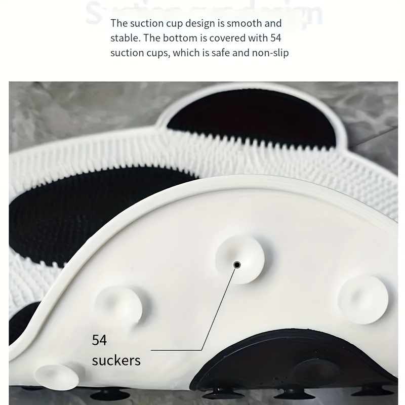 Panda Shower Mat - Non-Slip Bath Mat with Cute Panda Design, Quick-Dry Bathroom Floor Mat for Shower, Bathtub, Sink - Easy Clean Bath Mat for Home, Hotel, Spa - Bathroom Decor (Black/White), Bath Mats for Shower Non Slip, Playful Design, Durable PVC Material, Home Spa, Fun Decor, High Quality, Hotel Supplies, Bathroom Accessory, Shower Accessory, Body Washing Cloth, Back Washing Cloth