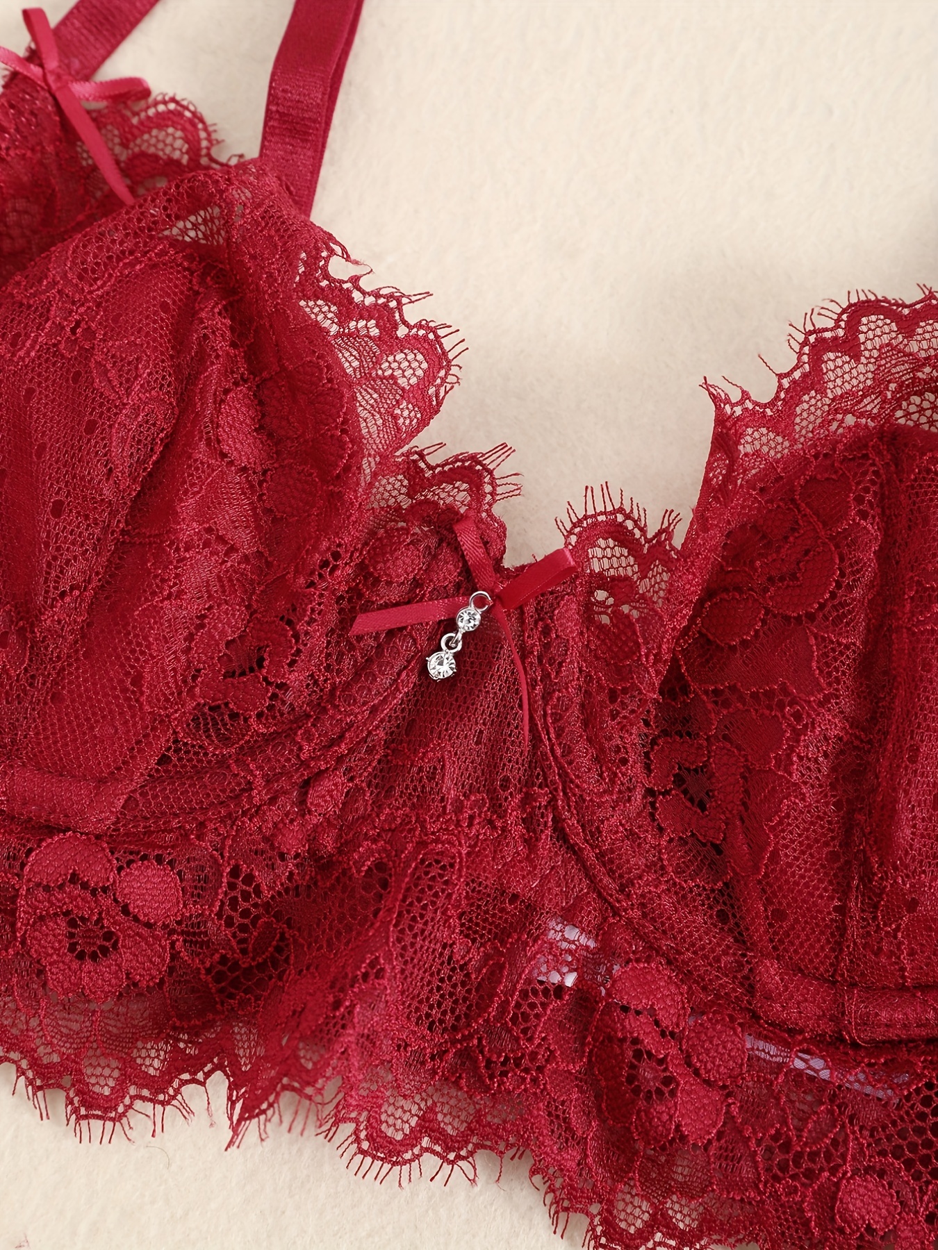 Victoria's Secret, Intimates & Sleepwear, Victorias Secret Red Lace Unlined  Bra