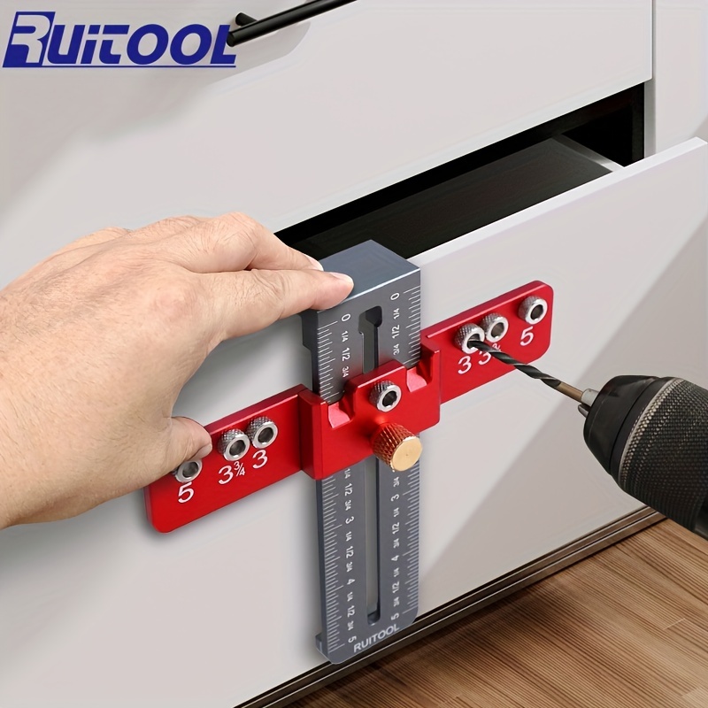 

3pcs Cabinet Hardware Jig - Get Perfectly Installed Handles, Knobs & Pulls With Our Adjustable Aluminum Alloy Drill Guide!