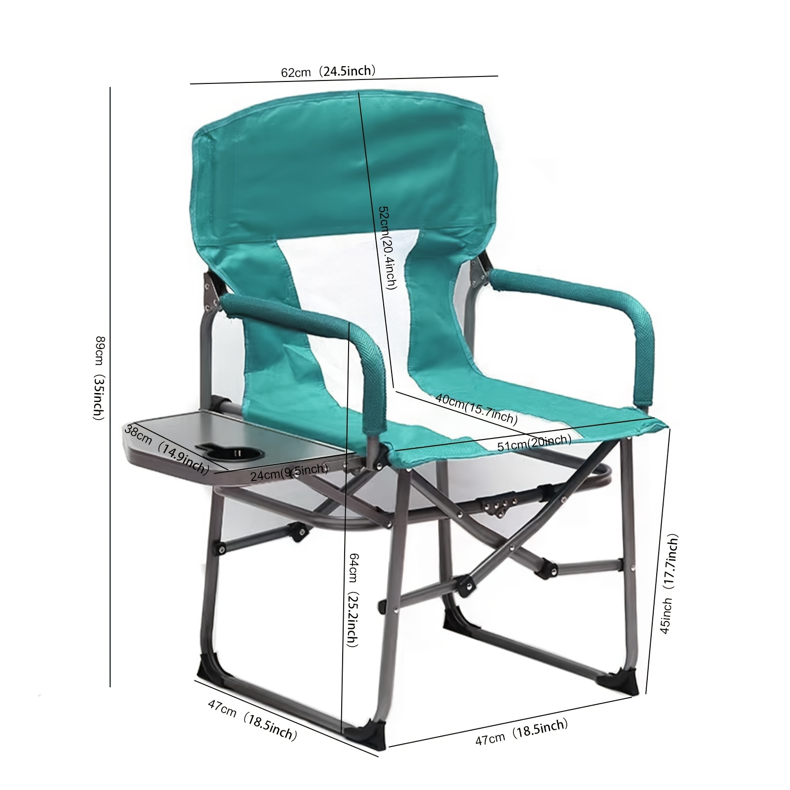 VILLEY Silla de director resistente, sillas de camping plegables, silla  plegable portátil, para campamento, césped, picnic, pesca, playa, soporta  350