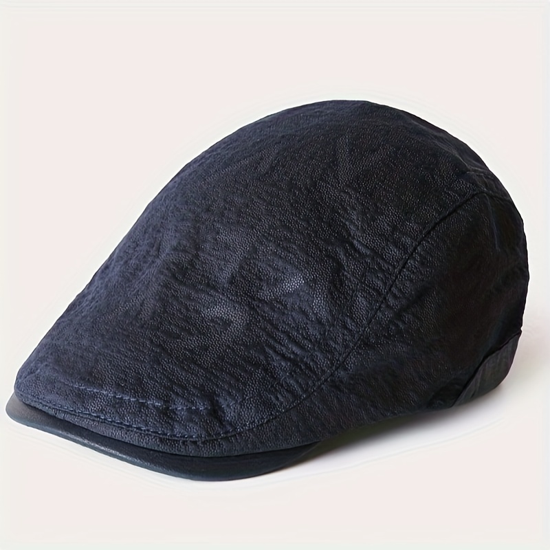 Navy Blue Cool and Handsome 1pc Beret, Men's Autumn Trendy Casual Summer British Hat for Men Beret,Casual,Temu