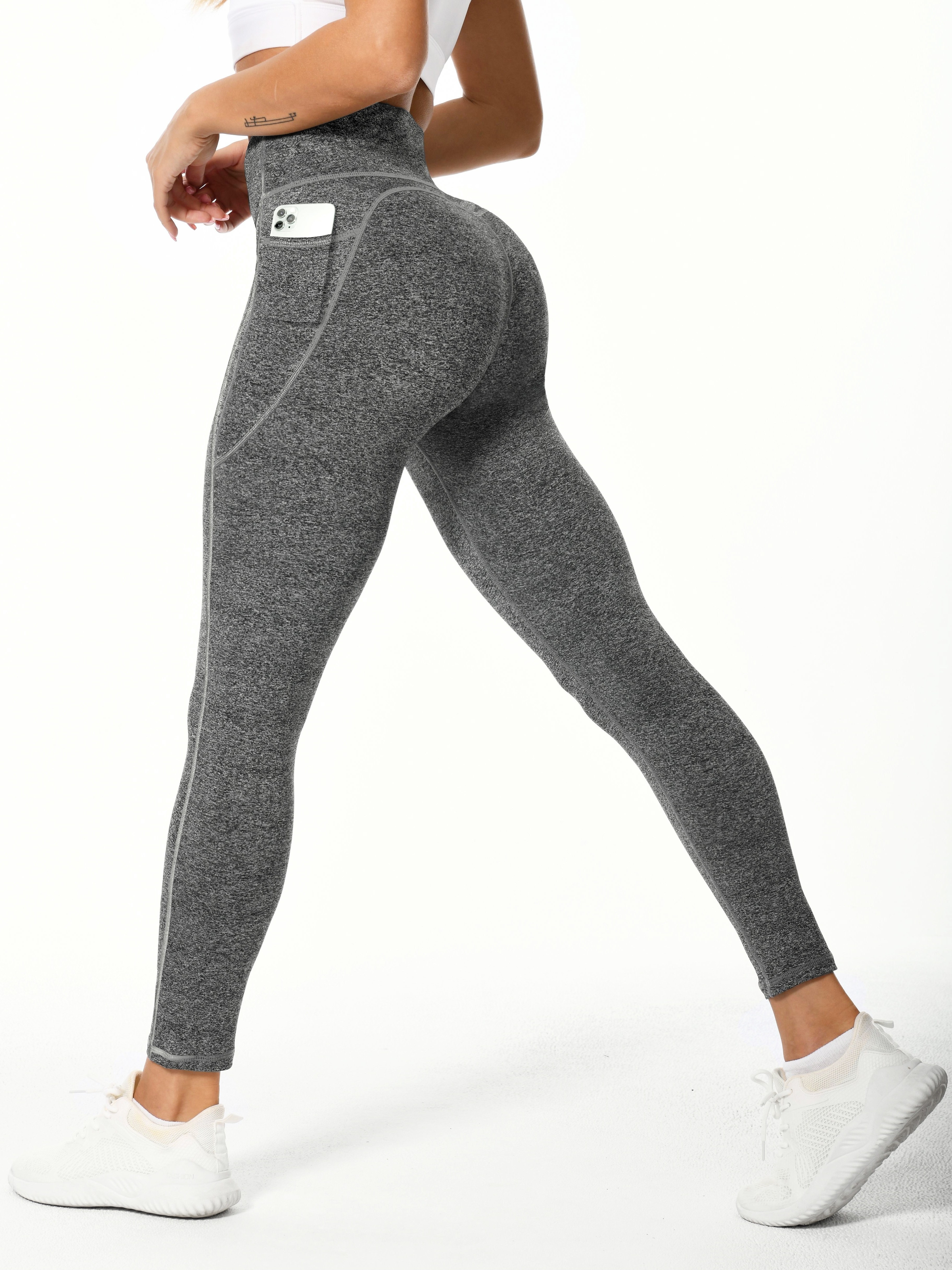 Solid High Waist Ribbed Yoga Pants Seamless Slim Fitted - Temu New Zealand