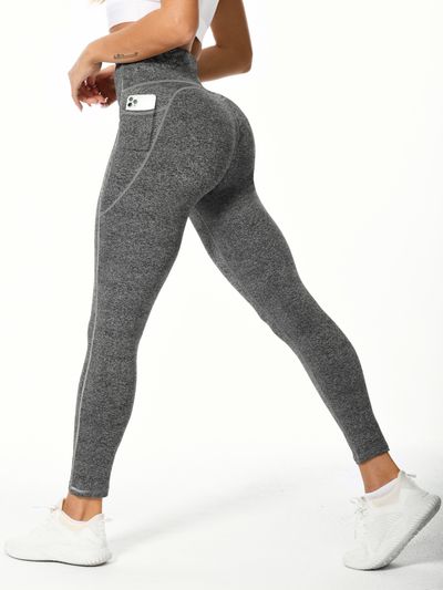 womens butt lifting soft stretchy sports leggings high performance yoga running pants with pockets