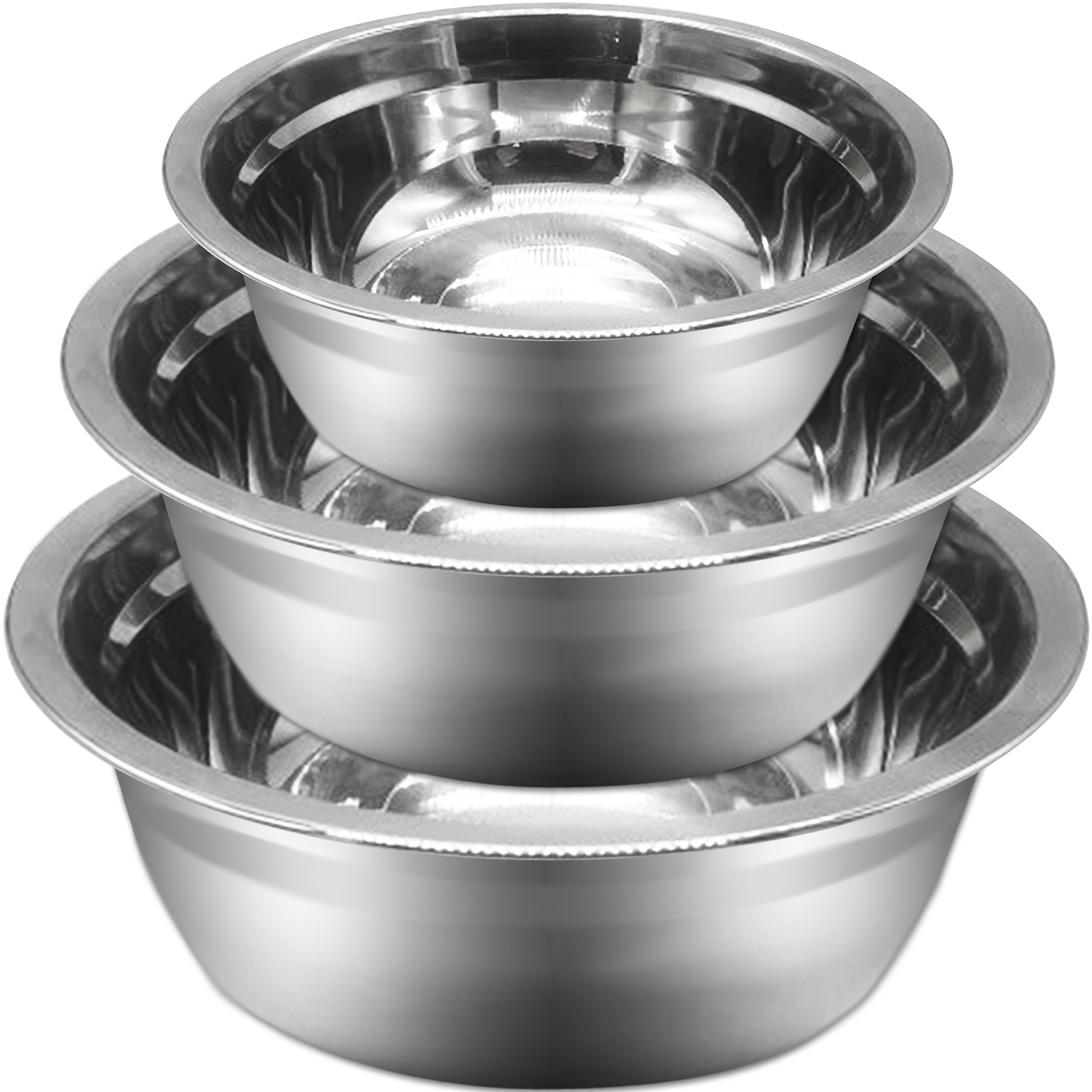 Stainless Steel Mixing Bowls, Metal Nesting Prep Bowls, Deep And Stackable  Polished Mirror Kitchen Bowl For Cooking, Baking, Prepping, Salad - Temu
