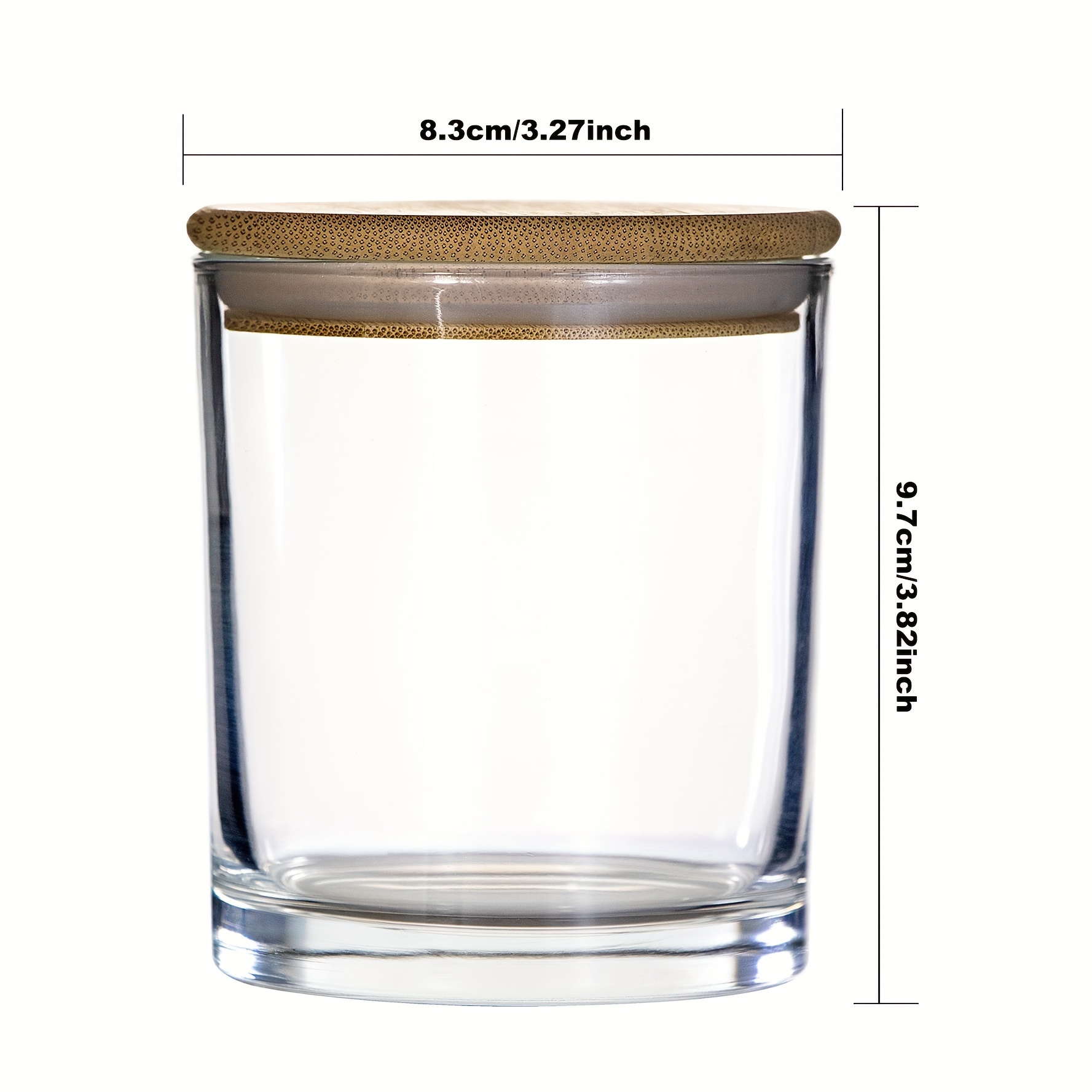 unique premium clear empty glass container candle vessels jars with box and  wooden lids for candle making - AliExpress