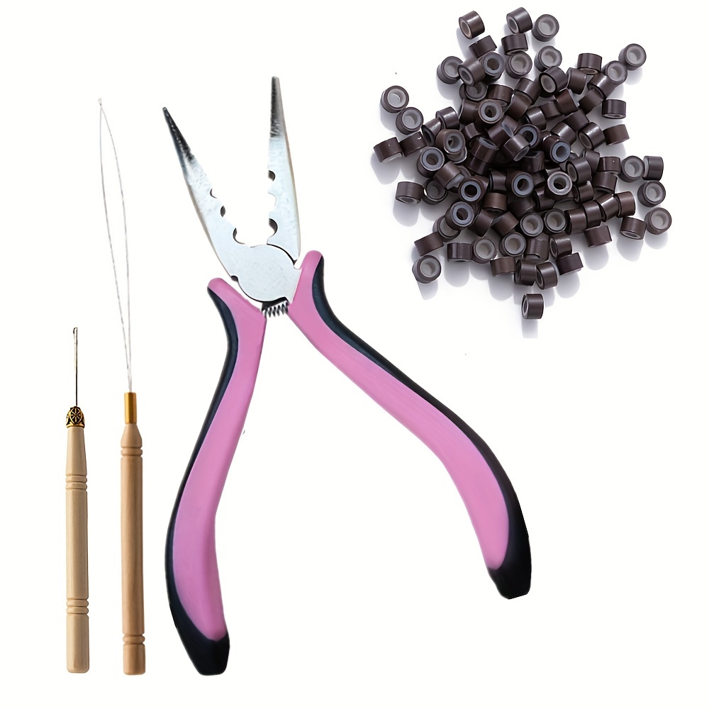 Hair Extensions Plier Tip Tool Home Micro Rings Hook Needle - Temu