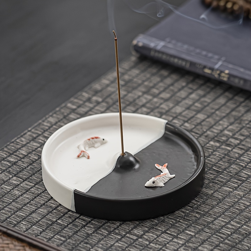 Incense Burner Black White Fish Style Incense Burner Incense - Temu Canada