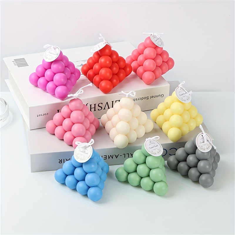 3d Bubble Cube Candle Silicone Mold Scented Candle Mold Soap - Temu
