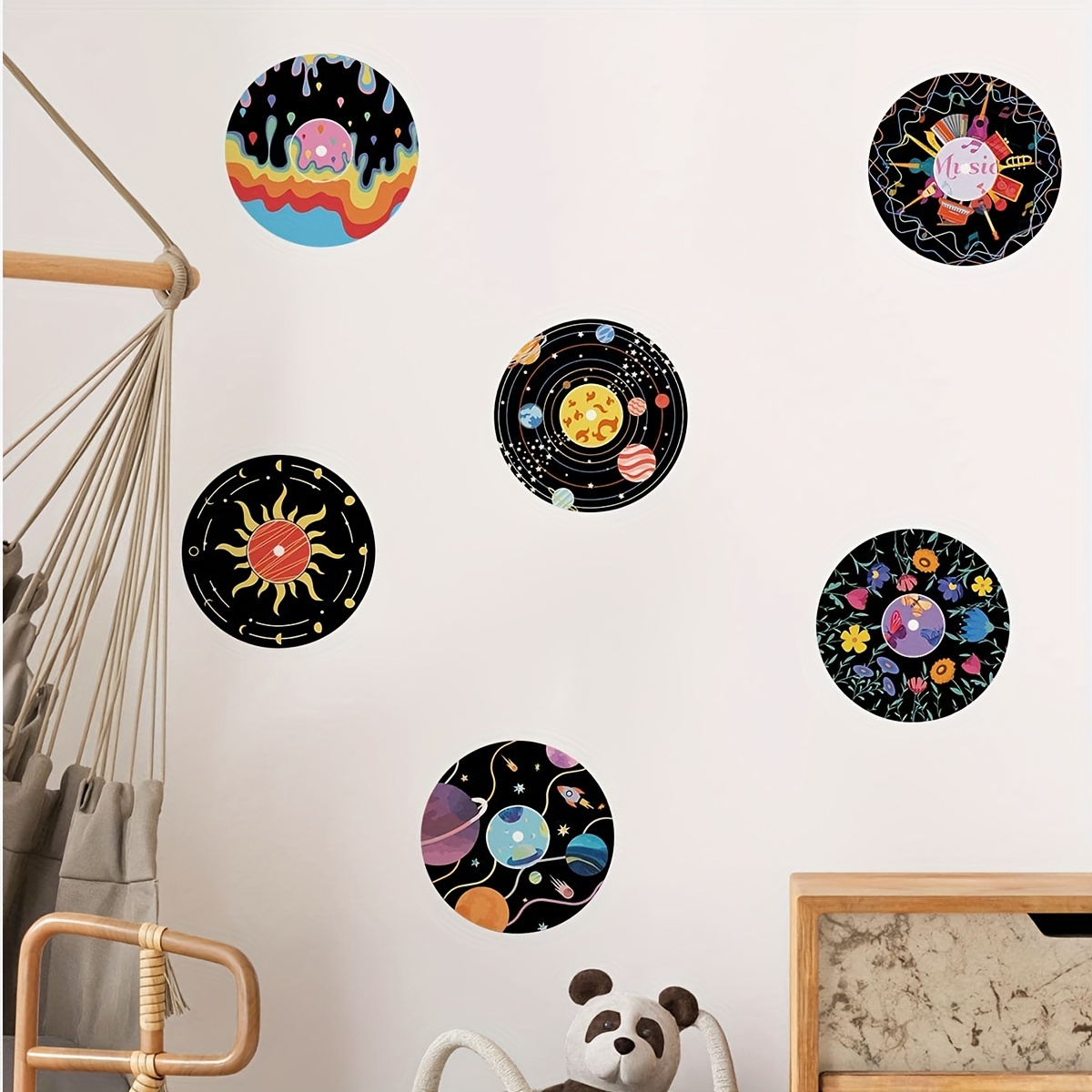 5 discos de vinilo para decoración de pared, calcomanías de fondo de  música, papel de pared, disco de vinilo, arte de pared, calcomanías de  vinilo