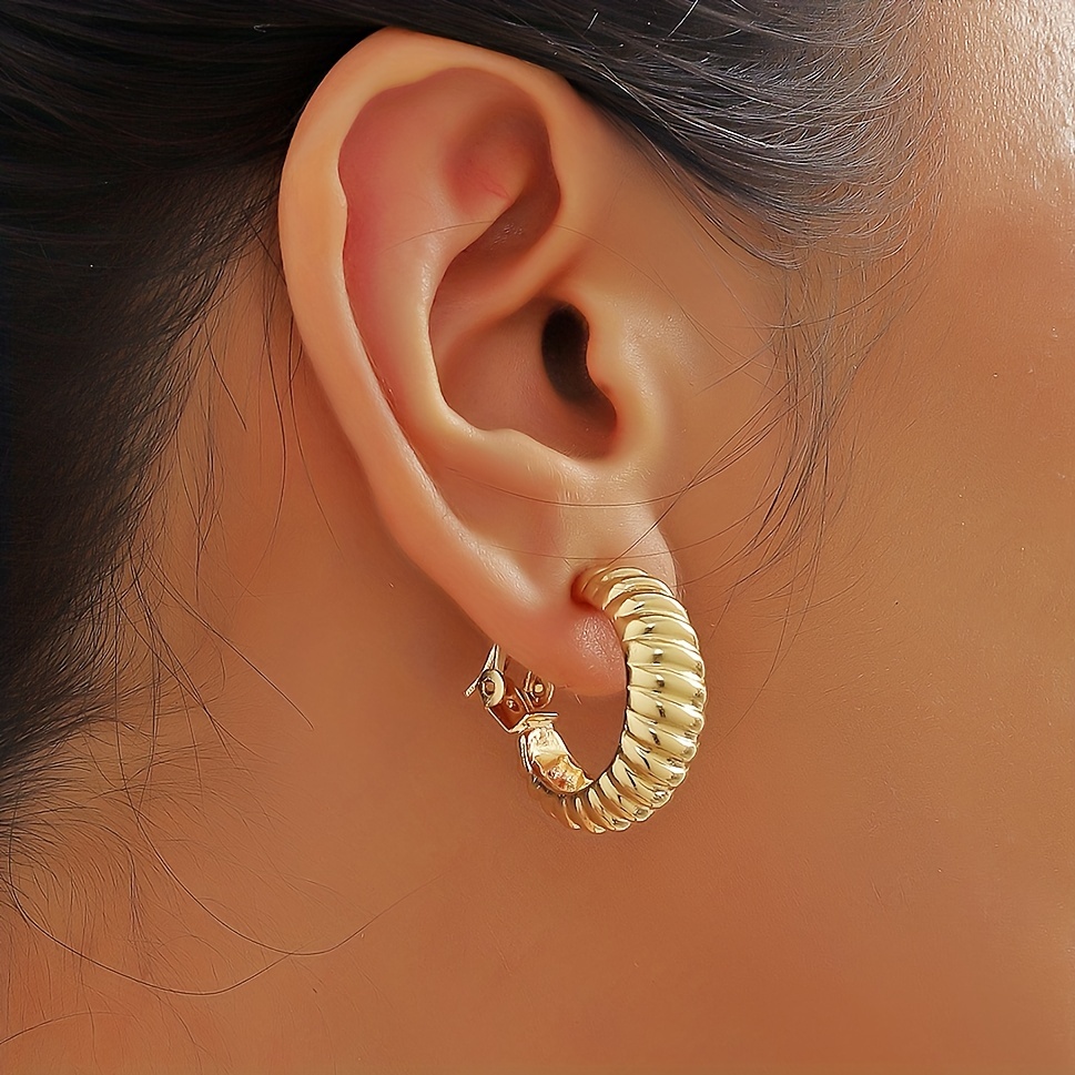 Golden Earrings Kit Different Shapes Zinc Alloy Ear - Temu