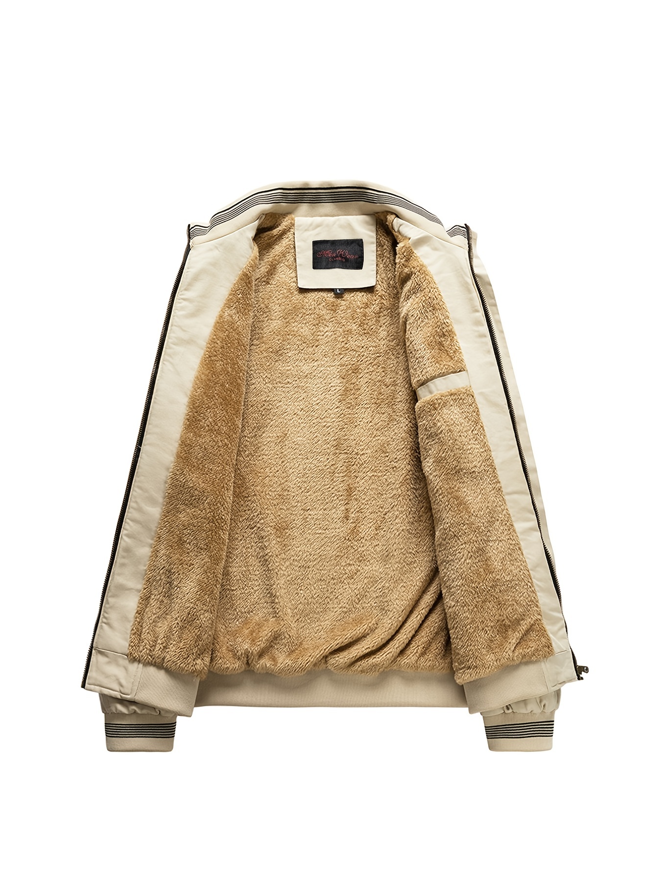New Men's Cotton Full Zip Fall/winter Fashionable Fleece - Temu