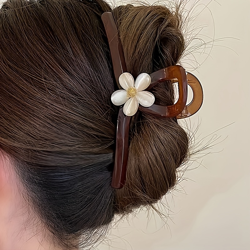 Fashion Rhinestones Hair Claw Mesh Bow Knot Camellia Flower Ladies