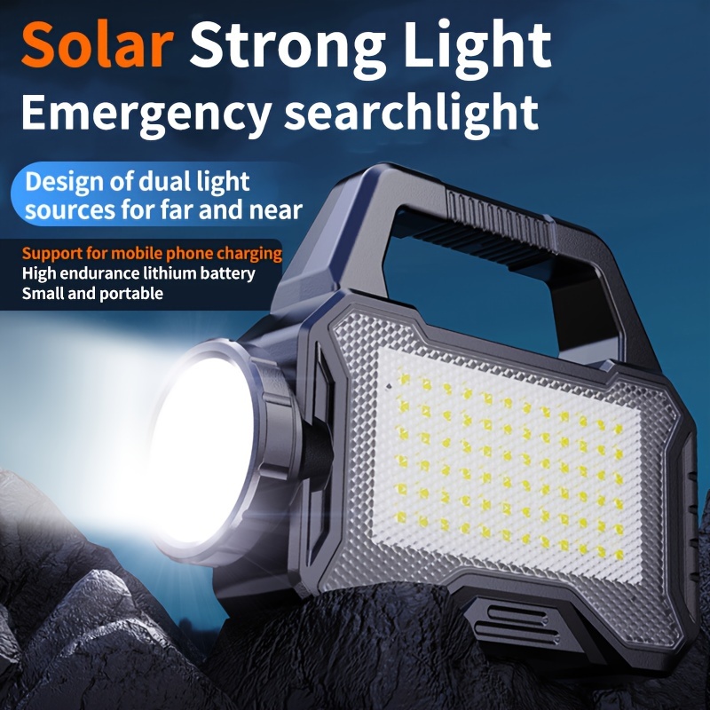 

Rechargeable Solar Lantern, Usb Charging - Portable Led/cob Flashlight For Camping And Outdoor Activities