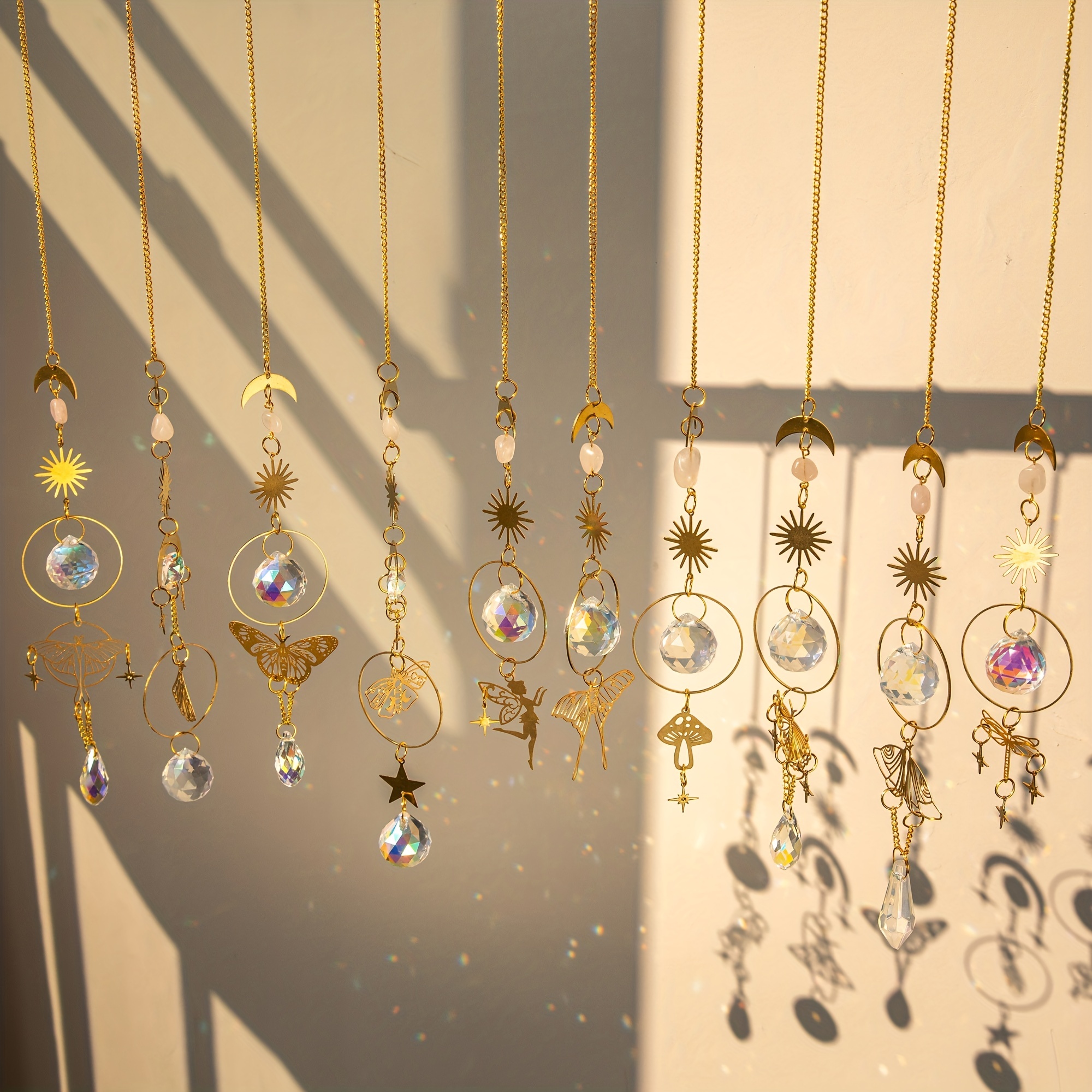 Colorful Crystals Suncatcher Hanging Sun Catcher Chain - Temu