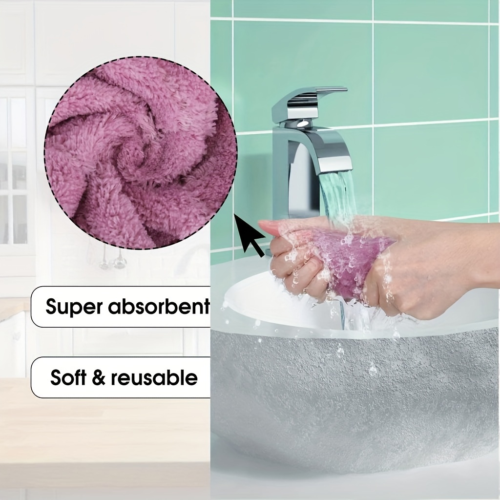 12Pcs Super Absorbent Cleaning Cloths Kitchen Dish Towels Multipurpose Rags