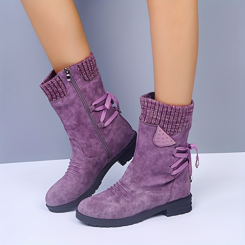 Purple on sale calf boots