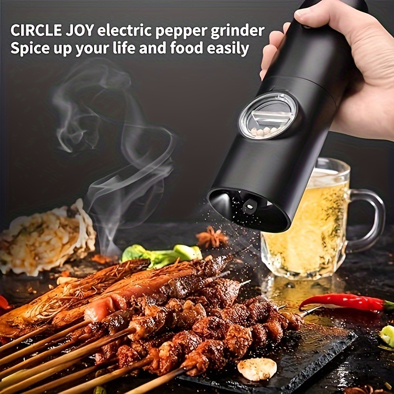USB Rechargeable Salt and Pepper Grinder Set, Electric Style Automatic  Black Peppercorn & Sea Salt Spice Mill 