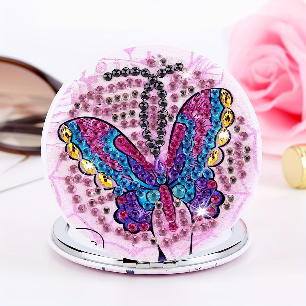 DIY Compact Mirror Art Craft Set Rhinestone Mirror for Adult and