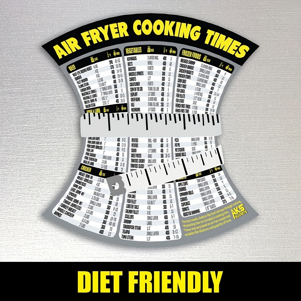 Air Fryer Magnetic Cheat Sheet Set Air Fryers Accessories - Temu