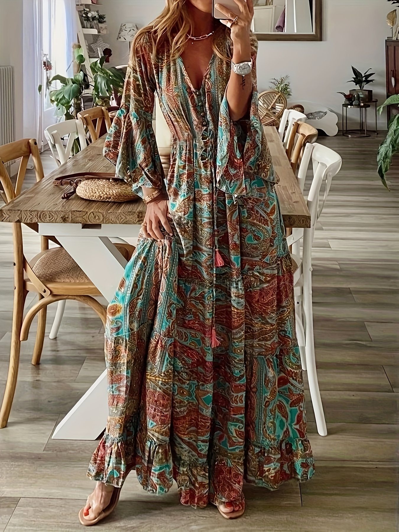 Bohemian Style Plus Size Tropical Dress | Wholesale Boho Clothing