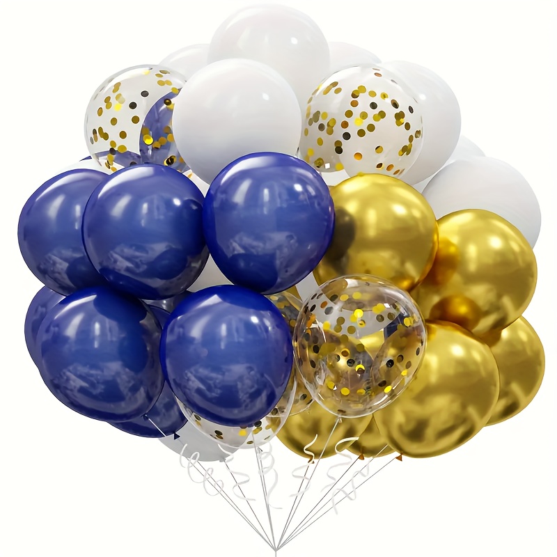 PartyWoo Navy Blue Gold Balloons, 40 pcs Latex Balloons, Navy Blue  Balloons, Gold Confetti Balloons and Metallic Gold Balloons, Party Balloons  for Navy Blue and Gold Wedding, Navy Gold Baby Shower in