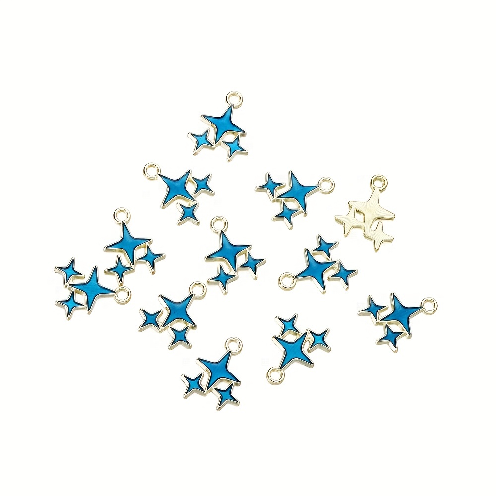 Glitter Star Drip Oil Pendant Small Star Enamel Pendant - Temu