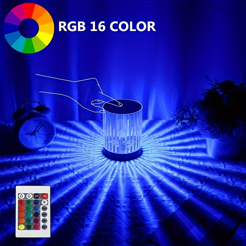 1pc LED Kristall Tischlampe Rose Licht Projektor 1/3/16 Farben
