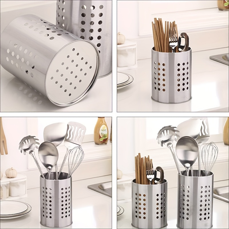 Chopsticks Cage Stainless Steel Straw Dispenser Countertop - Temu