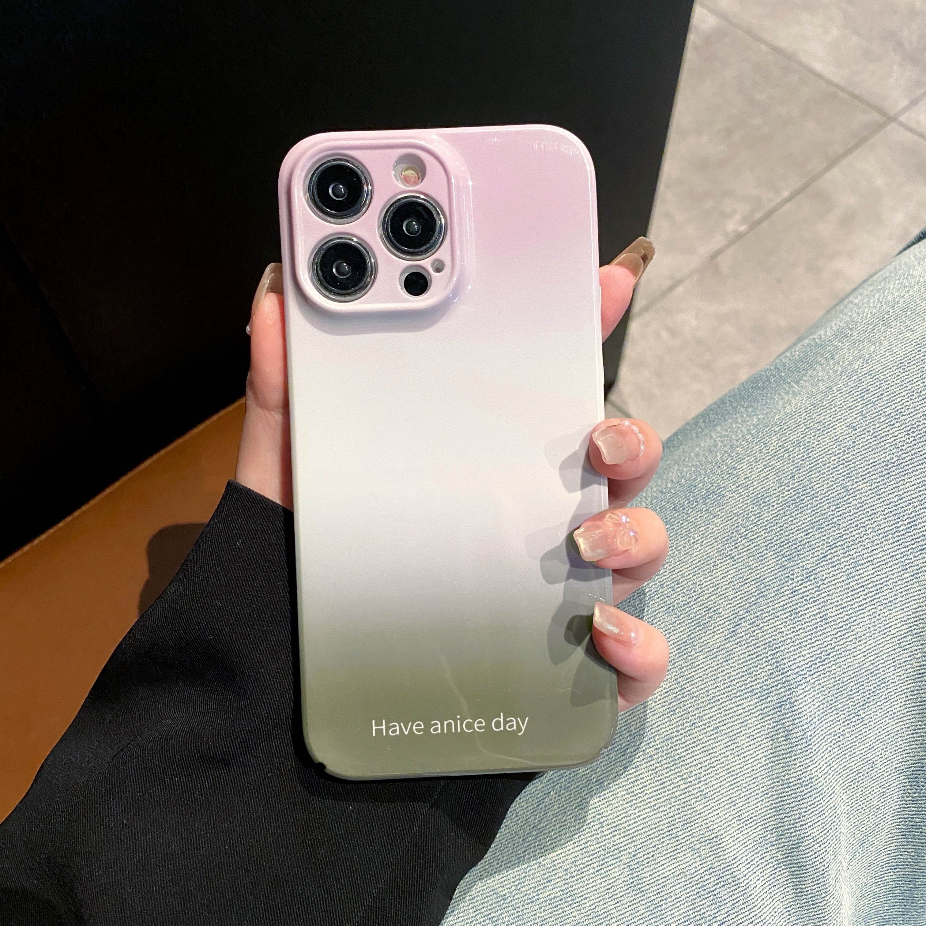 Funda Teléfono Móvil Diseño Color Cremoso Iphone 14 13 - Temu