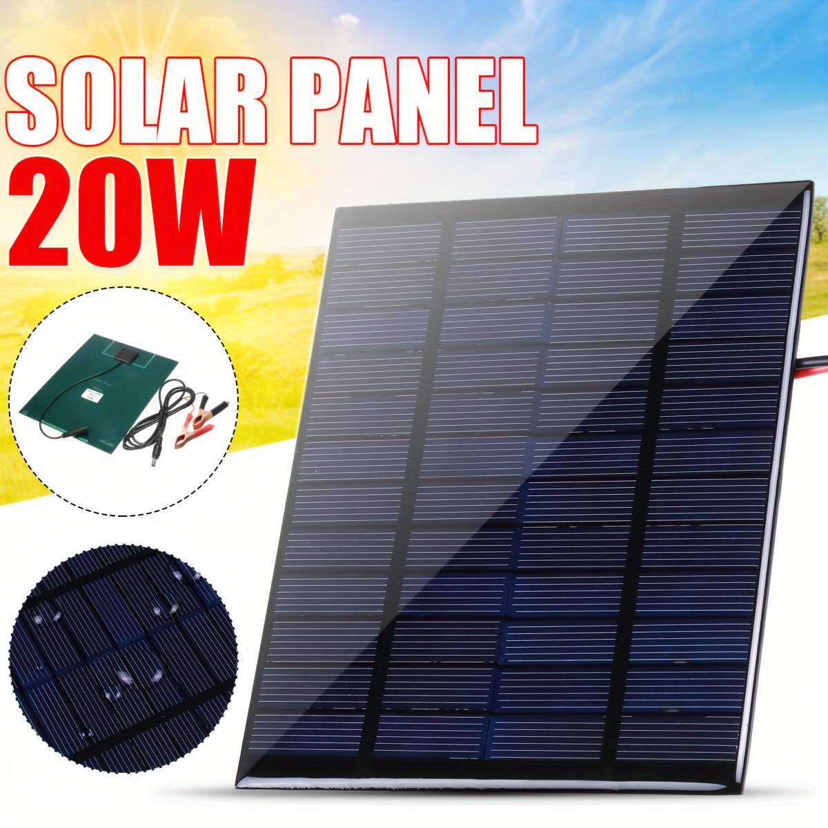 Painel Solar Fotovoltaico 12V 3W 145x145mm